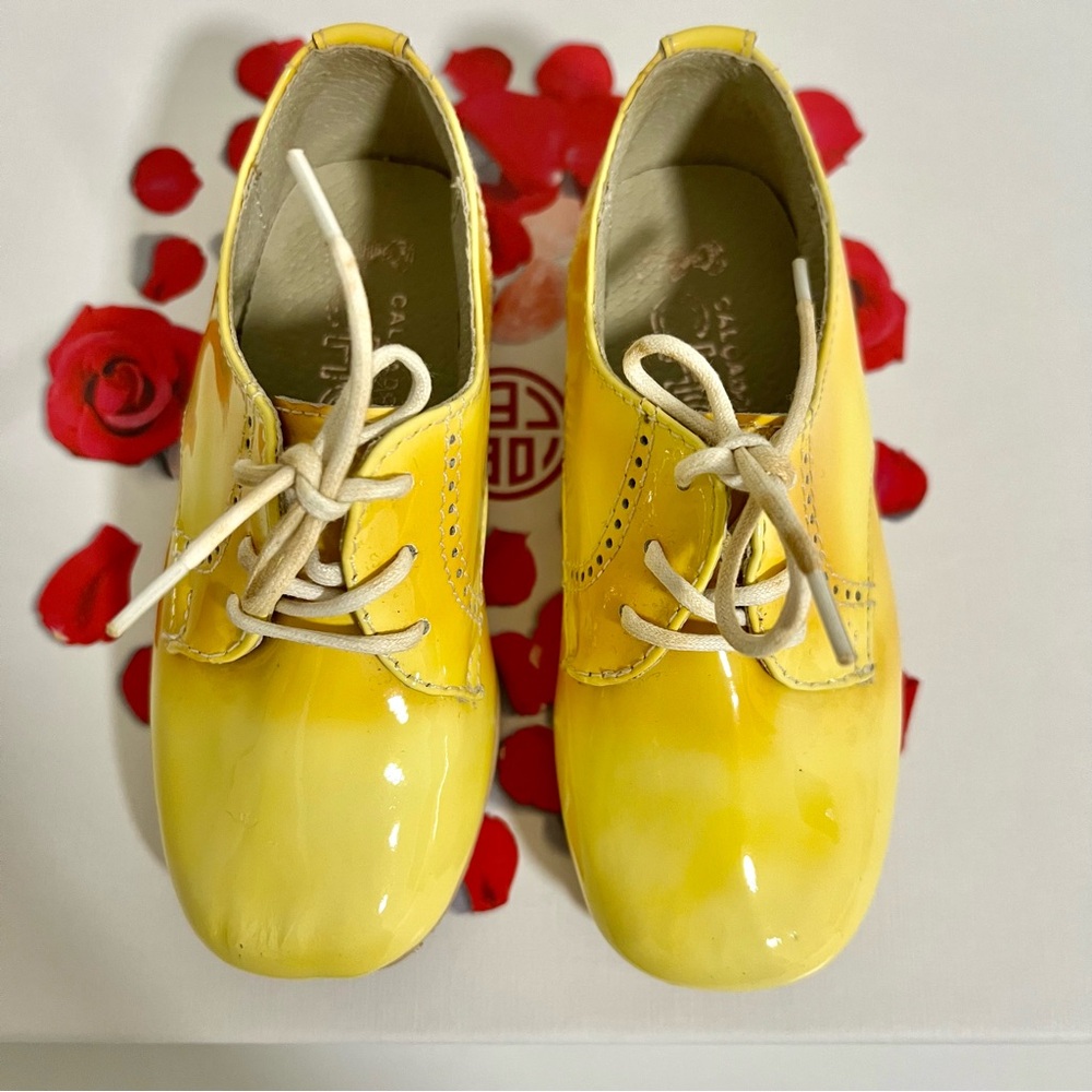 CHC calcados Leather Yellow Kids Shoes